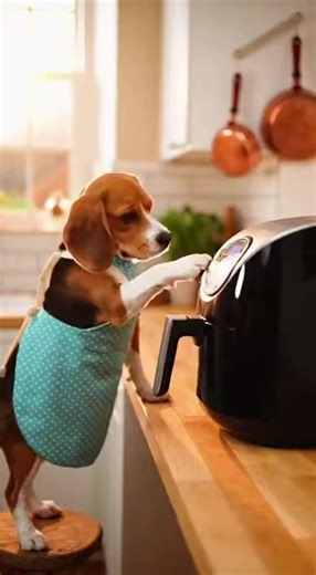 Air fryer Beagle #bacon #beagle #kitchen #dog #cooking