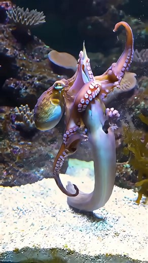 Take a look at the predator octopus attacking eel with it sticky hand while the eel has no chance to escape but it's look like they're just making friend and start dancing in this aquarium tank . What a moment to witness ... 🐍🐙🪸🌿💧🌊🌱 #wildanimals #animals #animallover #animalphotography #aquarium #aquariumlife #marine #marinelife #saltwateraquarium #saltwatertank #fishtank #viralvideo #viralanimals #fblifestyle | Chhim SeakLim
