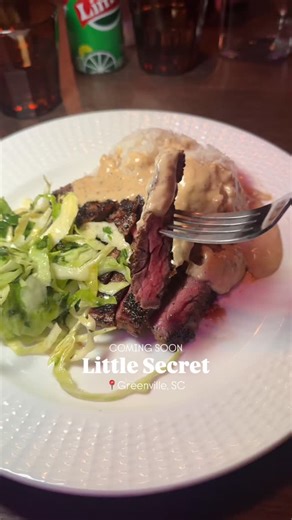 @little_secret_gvl opening soon at 1112 Woodside Ave. They’ve been one of Greenville’s most coveted pop-ups and are now opening a brick & mortar location. It’s some of the best food in Greenville - a must-try in my opinion. I went during their soft opening last night and had some incredible bites like the Steak au Szechuan (perfectly cooked skirt steak served with a gravy coconut rice - dreamy), the Tamarind Ribs - sooo tender, sweet and savory, not quite fall of the bone because you still want 