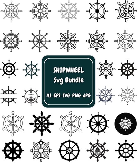 Ship Wheel SVG Bundle, Nautical Steering Wheel Clipart, Anchor Ship Wheel Vector Cut File ,captains Wheel Svg, Ai ,eps Ships Wheel Clipart - Etsy