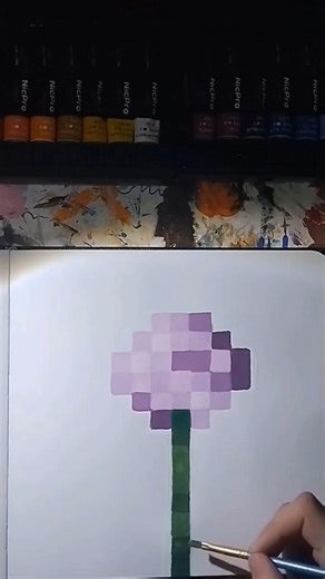Minecraft Pixel Art: Allium 🎮#minecraft #pixelart
