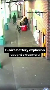 Surveillance footage captured the moment an e-bike battery suddenly exploded into flames last month at London’s Sutton Station. The owner of the bike said they "feel lucky" to have escaped and that no one was injured. | CBS News