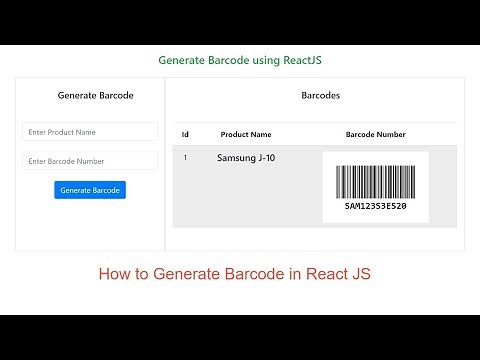 How to Generate Barcode using React JS | How to make Barcode in ReactJS | Learn Advance ReactJS