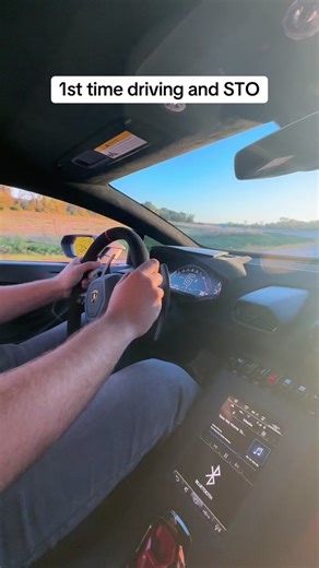 👉Part 2: First time driving an STO, he looks a little stiff in that seat 🤣 #lamborghini #lambo #fyp #funny #fun