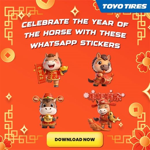 Toyo Tyre Malaysia | 🐎✨ 𝐖𝐞𝐥𝐜𝐨𝐦𝐢𝐧𝐠 𝟐𝟎𝟐𝟔 𝐂𝐍𝐘 𝐕𝐢𝐛𝐞𝐬 ✨🐎 Our exclusive 𝗖𝗡𝗬 𝗪𝗵𝗮𝘁𝘀𝗔𝗽𝗽 𝗦𝘁𝗶𝗰𝗸𝗲𝗿𝘀 are here! Install and share them to your your friends and families.... | Instagram