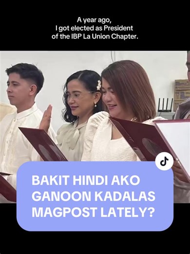 Replying to @riders knight Maraming nagtatanong bakit hindi ako ganoon kadalas magpost lately. Been busy with cases, travel and IBP La Union activities. Hopefully I resume posting again soon. 🥰 Salamat sa patuloy na pagsubaybay! #attorneymaimai #attymaimai #lawyersoftiktok #ibplaunion