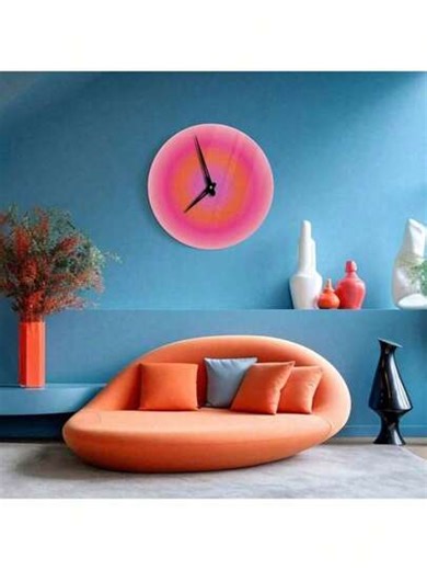 12" Art Clock, Gradient Color Clock, Unusual Wall Clock, Retro Wall Clock, Ombre Art Clock,Abstract Wall Clock,Zen Wall Clock,Battery Operated Wall Clock,Battery Operated Wall Clock,Battery Wall Clock,Silent Wall Clock,Reloj De Pared Clock,Reloj De Pared | SHEIN