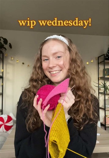 Yay WIP Wednesday!!💕💛🧶More work on my Weekend Hat by Petite Knit plus caster on another Sophie Scarf! Please drop your magic loop tips in the comments🙂‍↕️🫶🏻 #knitting #wipwednesday #fiberart #weekendhat #beginnerknitter