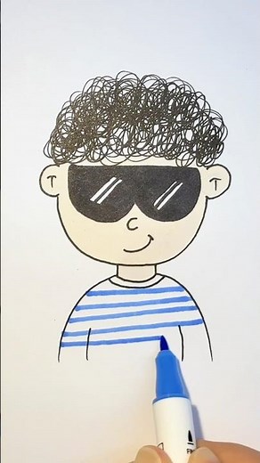 How to draw a cool boy😎 Step by step drawing for kids