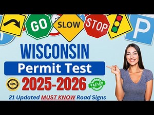 Wisconsin DMV Permit Practice Test 2026 (21 Road Signs Quiz for the WisDot Written Test)
