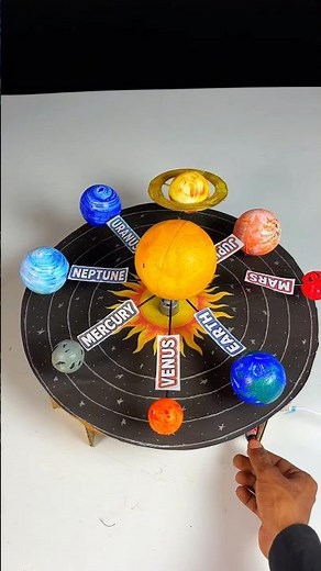 DIY Rotating Solar System Model #diy #cardboardcraft #experiment #shorts