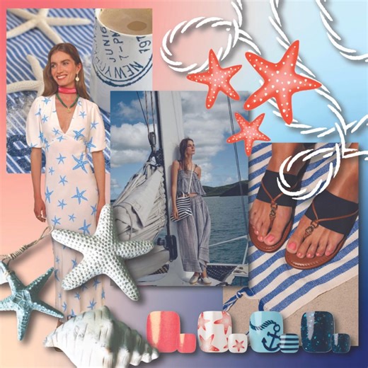 22K views · 215 reactions | Step into serenity with our 'Seas the Day' pedicure collection inspired by the tranquility of the shore.  Designed by our lead designer Amy, each nail design reflects the peaceful hues of sun-kissed sands and calming ocean blues. Let your toes be the canvas for a nautical journey into relaxation and beauty. ☀️ Available via the link in our bio! | Color Street | Facebook