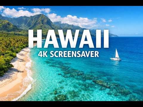 Hawaii 4K Screensaver for TV | Relaxing Tropical Island Drone Views (3 Hours)