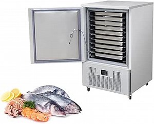 Commercial Blast Freezer Chiller with 10 Trays, Stainless Steel Refrigerator for Cake, Gelato Hard Ice Cream, Chicken Chest Batch Freezer - Chilling and Freezing in Short Time