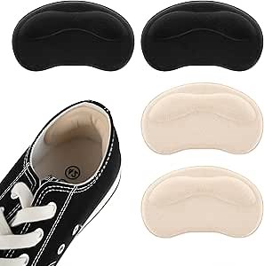 Sibba 2 Pair Heel Cushion Pads, Self-Adhesive Grips Inserts for Boots Loose Shoes Too Big, Anti Blister Shoe Liners Protectors, Reusable Guards for Women Men, Improve Shoe Fit