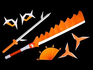 05 Origami Ninja Sword || Ninja Star || Paper fan || Knifes || Composite Sword