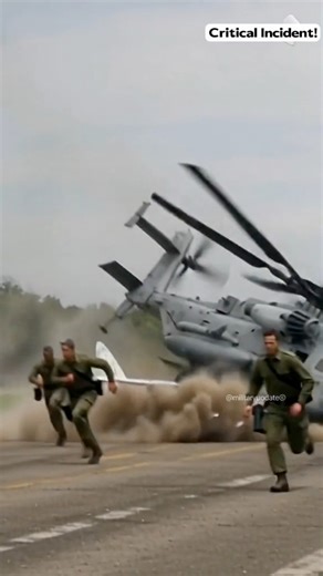 Critical Incident: Marines CH-53E Super Stallion Suffers Crash During AV-8B Harrier ll Transport Operation 😱 #fblifestyle #incident #FighterJet #Marines #Aviation AI Simulation 50% – For Entertainment Purposes Only. 🚀 | Military Update