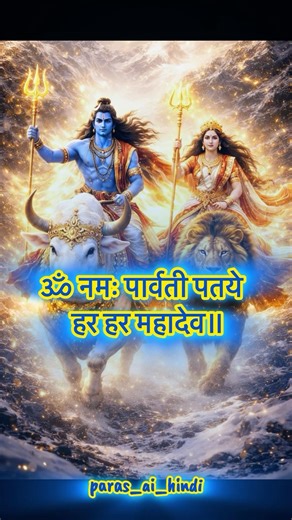 ॐ नमः पार्वती पतये हर हर महादेव॥ Om Namah Parvati Pataye Har Har Mahadev॥ #mahadev #shivshakti