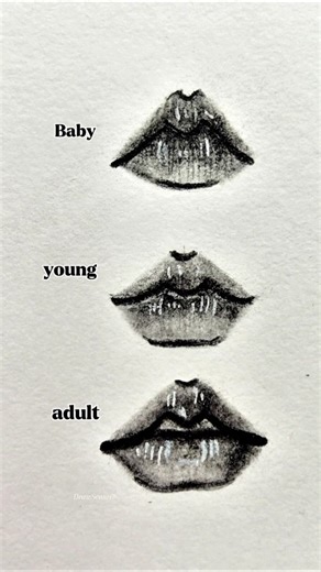 How to Draw Lips: Baby vs Young vs Adult 👶🧑👨 | Easy Drawing Tutorial #howtodraw #art #drawing