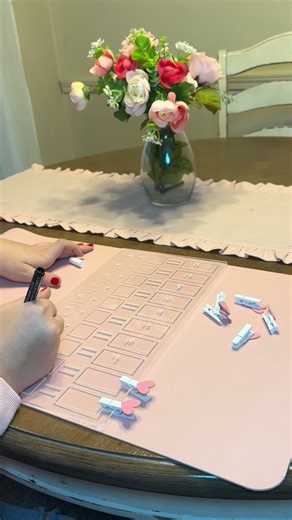 Maddie Dickerson on Instagram: "Hands-on math just hits different 💓 These heart clips from Dollar General turned missing addends into a visual, interactive activity that actually clicked. Simple set up, meaningful learning. Dry erase board: jackandlinktoys"