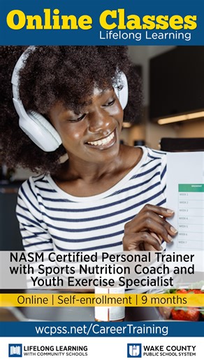 Build a career in youth sports training with this powerful 3-course NASM bundle. Earn CPT, Sports Nutrition Coach, and Youth Exercise Specialist credentials—gain in-demand skills, expand your client base, and stand out as a certified expert. Register now. https://bit.ly/4kvaDZx #wcpss #onlineclasses | Online Classes: AEE - WCPSS