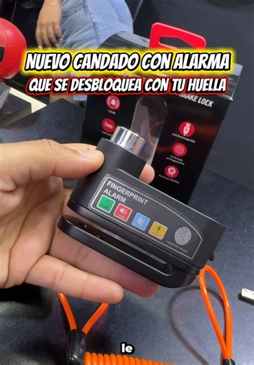 Candado con Alarma Pesado que Desbloquea con tu Huella Dactilar🤩🔥 #jbikerperu #seguridad #motosperu #moterosperu #candado