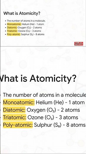 What is Atomicity? | Monoatomic Molecules Explanation #science