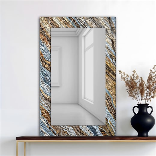 Tempered Glass Wall Mirror: Mosaic Look, Living Room & Bathroom - Etsy UK