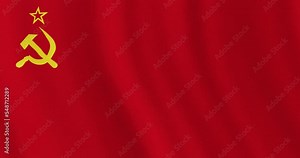 Flag of the Soviet Union seamless loop animation. 4k animation background with flag of the USSR. State Flag of the Union of Soviet Socialist Republics flag 4k resolution animated backdrop. Stock Video