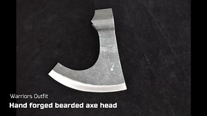 Viking Bearded Axe - Hand Forged Viking Axe Head Custom Forged high Carbon Steel hatchets Multi Purpose Adult Size Axe Head, Black, 19 cm