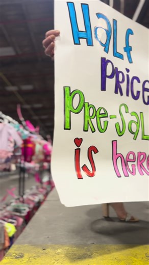 🎉 Half price pre-sale is here! 🔥86% of the Store is Going HALF OFF TODAY- Newborn through Teen! HALF PRICE PRESALE SCHEDULE: Thursday, March 12th 🛒 9AM - LAUNCH PARTY/Premier Ticket Holders 🛒 11AM - PLATINUM GOLD Ticket Holders 🛒 NOON - Consignors 🛒 2:00PM -SILVER/BRONZE Ticket Holders 🛒 4PM - Moms to Be 🛒 5PM Guests and Social Media Fans with this pass! Remember, if there’s a 🔴 Red Dot on the Tag, it’s NOT discounted. #DotNot