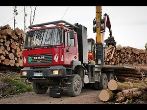 🌲4K| Mounty 4000 - MAN F2000 6x6 • Konrad Gebirgsharvester • DroneView • Steilhang • LoggingVideo🌲