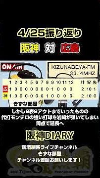 [April 25th] Recap: Hanshin Tigers vs. Hiroshima Toyo Carp [Hanshin DIARY] #shorts