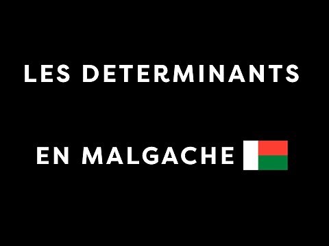 COMMENT APPRENDRE LE MALGACHE (les déterminants en malgache)