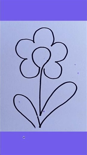 Easy Cute Flower Drawing 🌼 #EasyDrawing #FlowerDrawing #CuteFlower #SimpleDrawing #DrawingTutorial