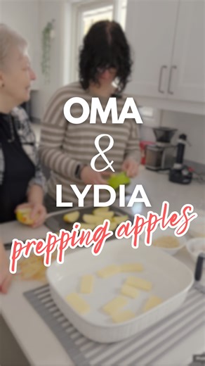 If you know me, you know I love a kitchen gadget that makes life a little easier. So my granddaughter, Lydia, came over to show me how to make my apple pancake recipe go a little faster. | Just Like Oma