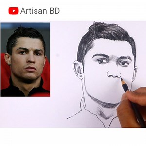 Cristiano Ronaldo Easy Portrait Drawing #drawing #cr7 #realmadrid #pencilart #football #messi #neymar #sayeddrawingacademy | Sayed Drawing Academy