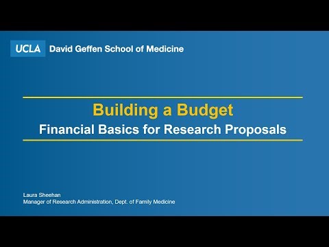 Building a Budget – Financial Basics for Research Proposals