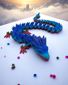 Articulated Crystal Dragon – 24" Long Fantasy Fidget Toy | 3D Printed Dragon | Crystal Spine Design | Unique Gift for Fantasy Lovers - Etsy UK