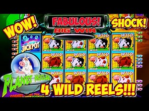 Shocking Four Wild Reels! | Invaders From The Planet Moolah | Classic WMS Slot Machine | BIG WIN!