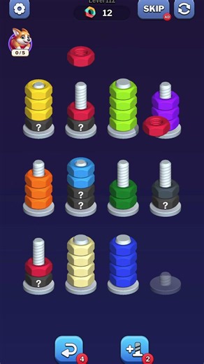 Level 112 nut sorting Challenge done #puzzle #satisfying