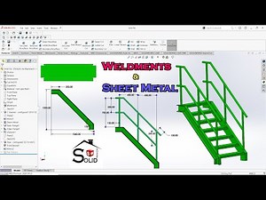 Solidworks Tutorial | Weldments & Sheet Metal | Staircase Design