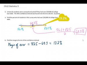 From a confidence interval, find the number surveyed and margin of error (Statistics 5)