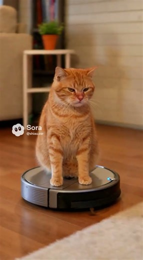 A cat acting silly with the most adorable grumpy face.