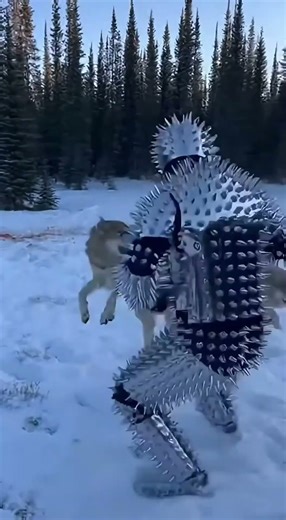Wolves vs the Spiked Man 😱🐺 (AI Boreal Forest Chaos)