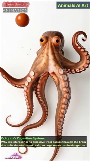 Octopus's Digestive System Animation | Animals AI Art | 04