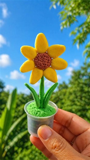 Sunflower Clay Art 🌻💕#claycraft #diy #craft #clay #clayart