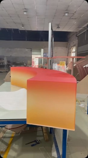 Acrylic furniture on Instagram: "🌈 Feast your eyes on this acrylic gradient - frosted table! It’s not just furniture; it’s a statement of modern elegance and creativity. 🎉 The smooth transition of colors in the gradient, combined with the delicate frosted texture, gives this table an otherworldly charm. Whether it’s gracing the center of a contemporary living room, adding a touch of sophistication to a minimalist office space, or being the focal point in a trendy café, this table is bound to t