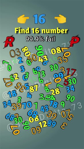 find 16 number|| तेज नज़र वाले ही इस नंबर को ढूंढ सकते हैं|| brain test|| #shorts #viral