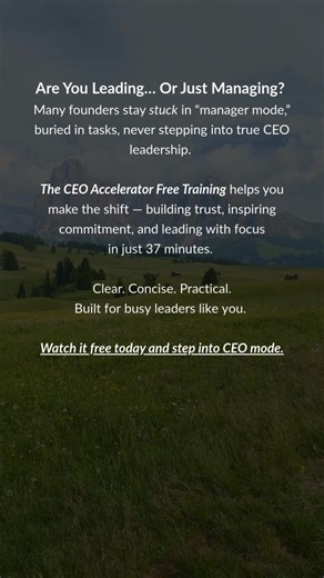 Leadership isn’t about being busy 24/7—it’s about building something that works without you. Inside this free CEO training, you’ll learn how to: ✅ Build a team you can trust ✅ Make faster, better decisions ✅ Free up your time to focus on growth Over 145,000 leaders have already taken it. Just 37 minutes. It’s free. Tap to start watching. It’s free! | EricPartaker.com